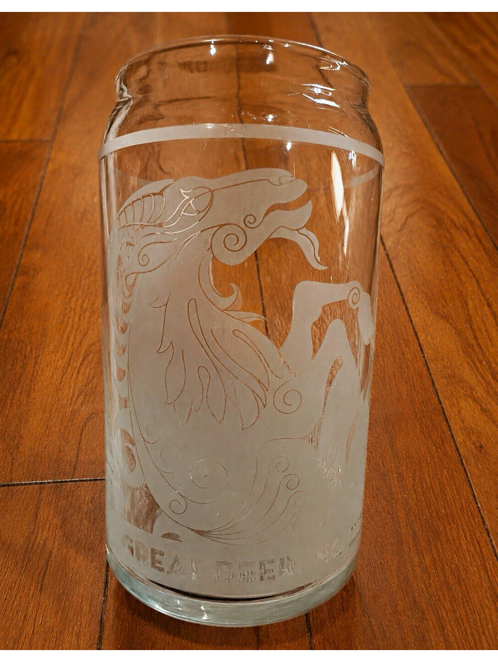 Mike Hess Brewing San Diego Etched Can-Shaped Beer Drinking Glass Breweriana